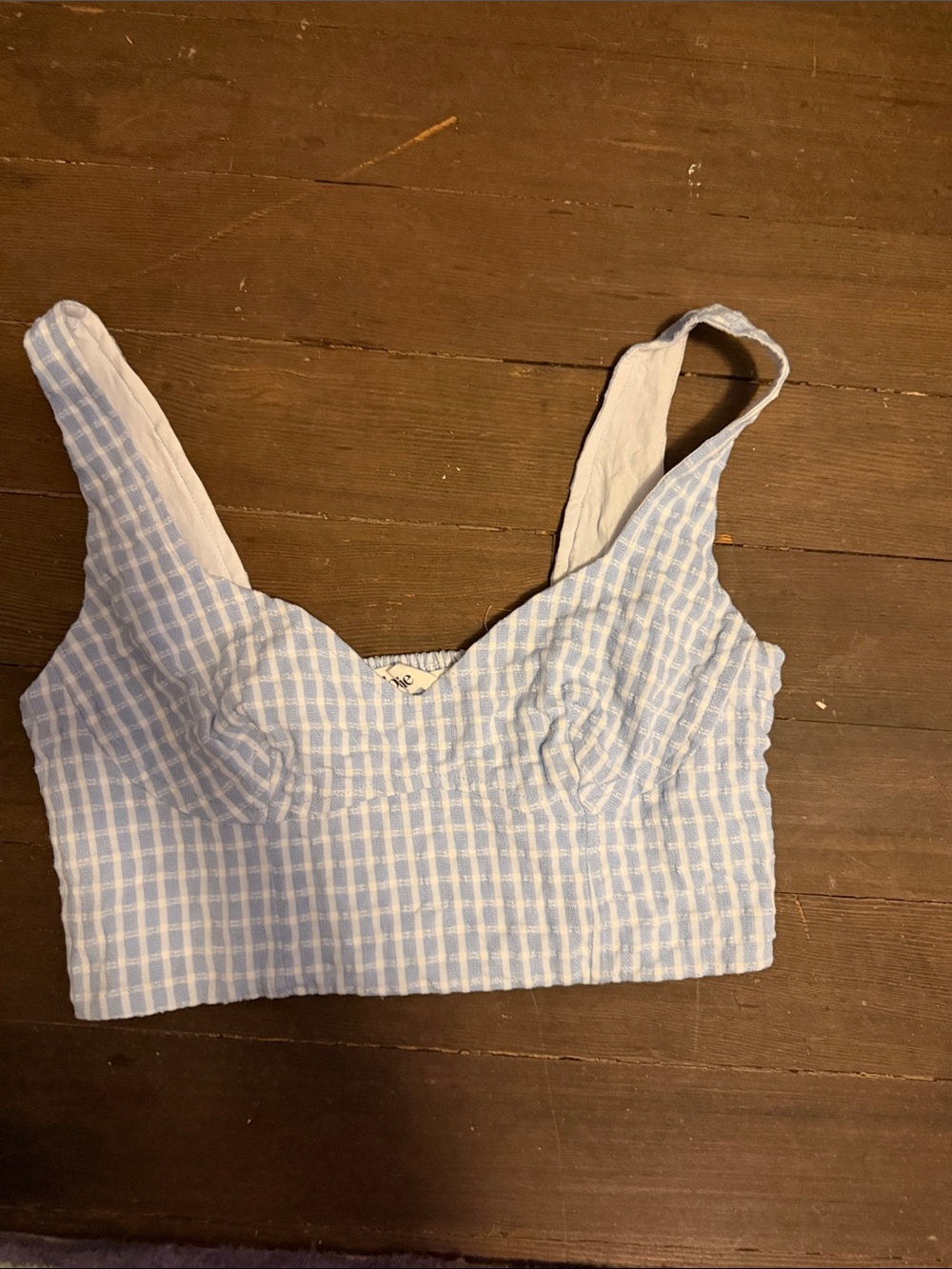 Elodie Light Blue and White gingham Bralette